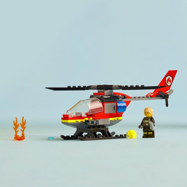 Lego city 60411 elicottero dei pompieri, veicolo giocattolo con 2 elementi lancia-acqua e minifigure, giochi per bambini 5+ - LEGO CITY, LEGO