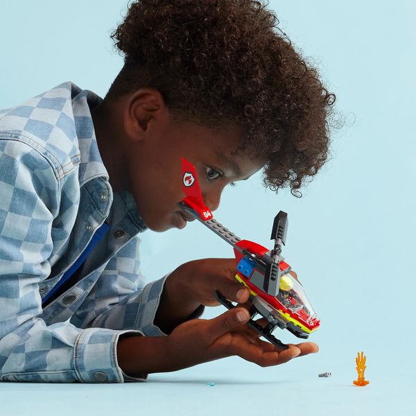 Lego city 60411 elicottero dei pompieri, veicolo giocattolo con 2 elementi lancia-acqua e minifigure, giochi per bambini 5+ - LEGO CITY, LEGO