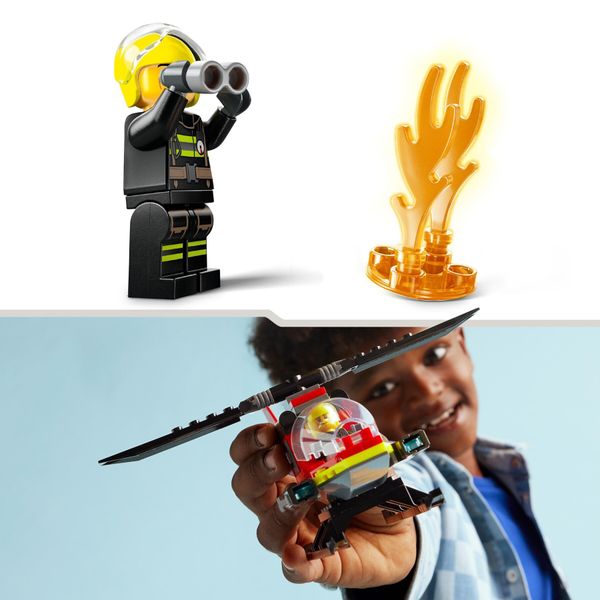 Lego city 60411 elicottero dei pompieri, veicolo giocattolo con 2 elementi lancia-acqua e minifigure, giochi per bambini 5+ - LEGO CITY, LEGO