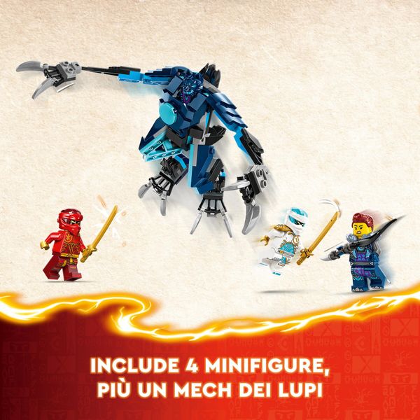 Lego ninjago 71808 mech elemento fuoco di kai, giochi per bambini di 7+ anni con 2 action figure da costruire e 4 minifigure - LEGO NINJAGO, LEGO