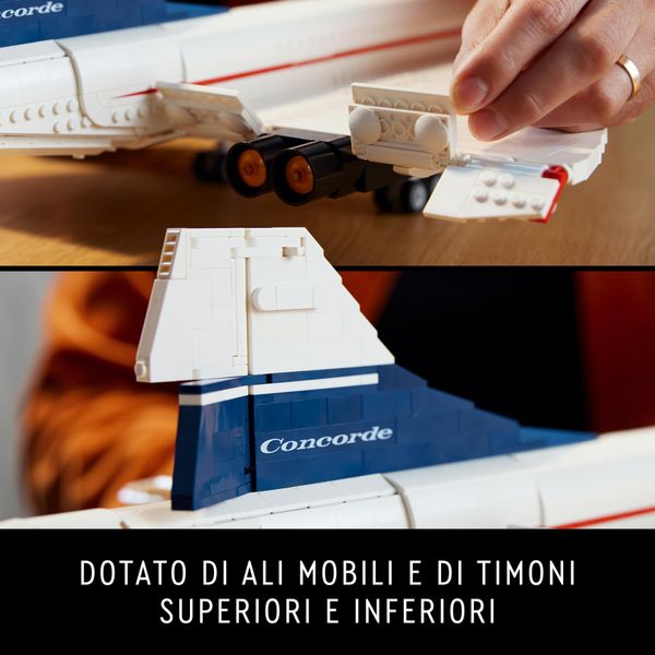 Lego icons 10318 concorde kit modellismo da costruire per adulti, iconico modellino di aereo passeggeri, regalo uomo o donna - LEGO, LEGO ICONS