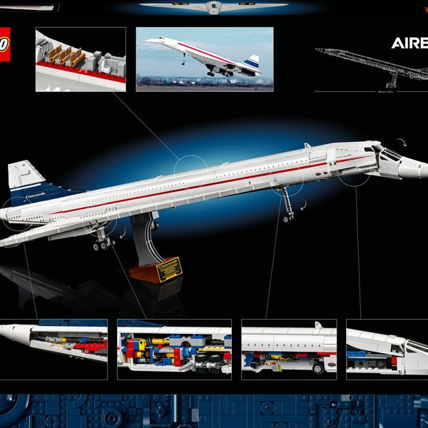 Lego icons 10318 concorde kit modellismo da costruire per adulti, iconico modellino di aereo passeggeri, regalo uomo o donna - LEGO, LEGO ICONS