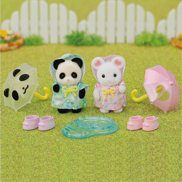 Sylvanian families - personaggi collezionabili - amici dell'asilo -  sotto la pioggia - SYLVANIAN FAMILIES