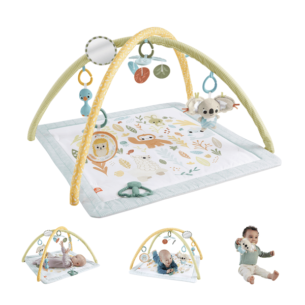 Fisher-price - palestrina multisensoriale per neonati, tappetino con arco e 6 giochi portatili e sensoriali inclusi - FISHER-PRICE