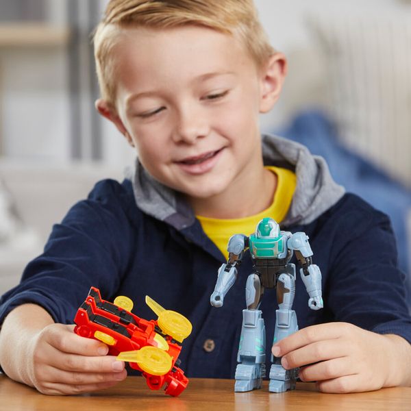 Transformers earthspark, cyber-combiner, action figure robot di twitch terrestre e robby malto - Transformers