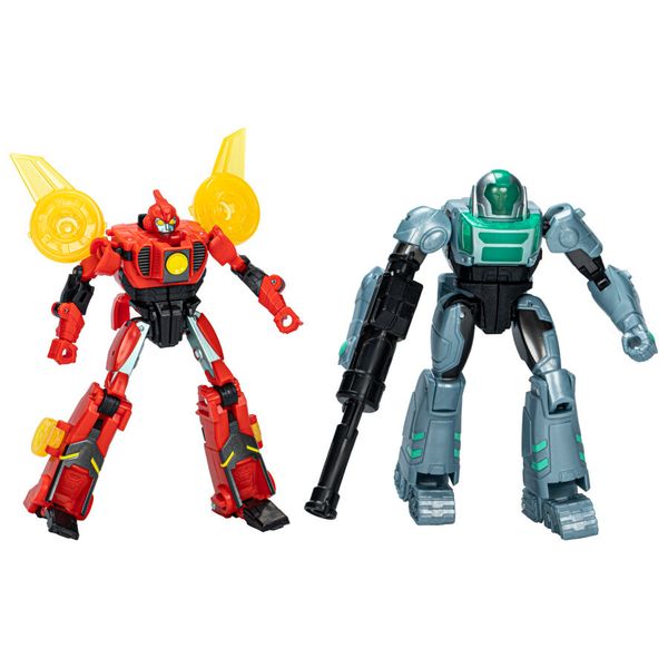 Transformers earthspark, cyber-combiner, action figure robot di twitch terrestre e robby malto - Transformers