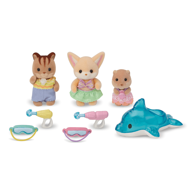 Sylvanian families - personaggi collezionabili - amici dell'asilo - trio in piscina - SYLVANIAN FAMILIES