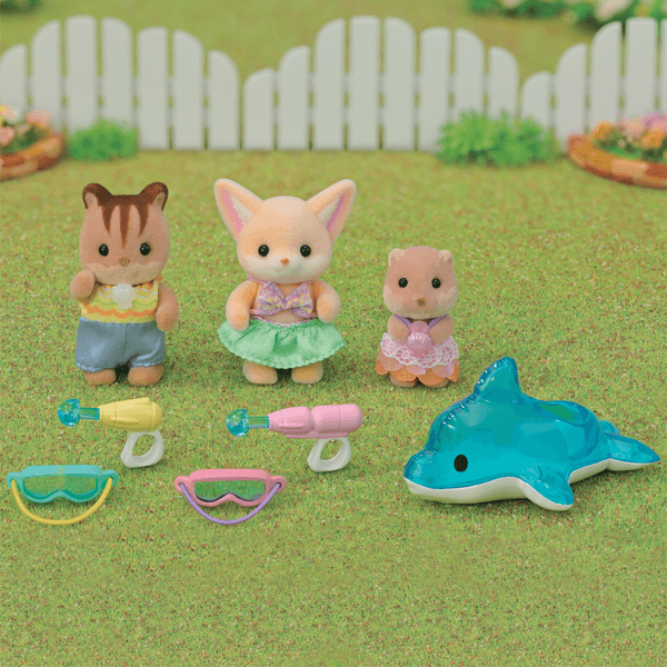 Sylvanian families - personaggi collezionabili - amici dell'asilo - trio in piscina - SYLVANIAN FAMILIES