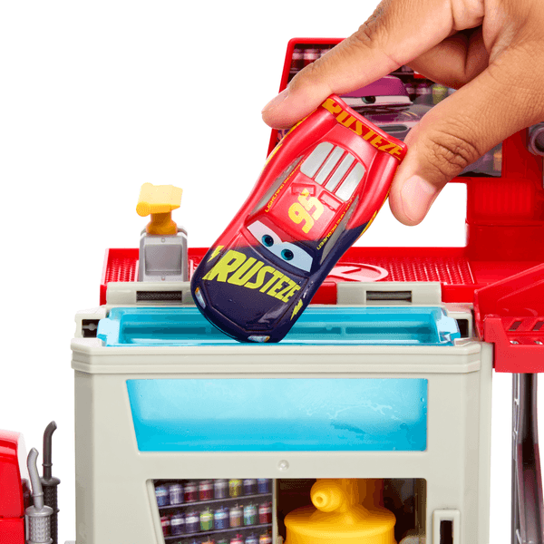 Cars - mack officina cambia colore, playset con truck e saetta mcqueen trasformabili - Cars, Disney