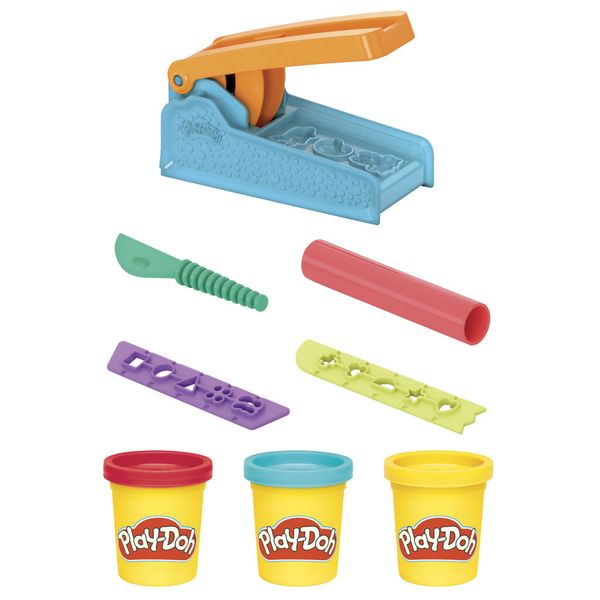 Play-doh, la fabbrica del divertimento, playset di attività manuali, pasta modellabile in 3 colori - PLAY-DOH