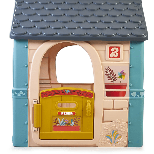 Feber casual house, casetta per bambini con porta apribile, colori pastello, per bambini/e dai 2 anni - FEBER
