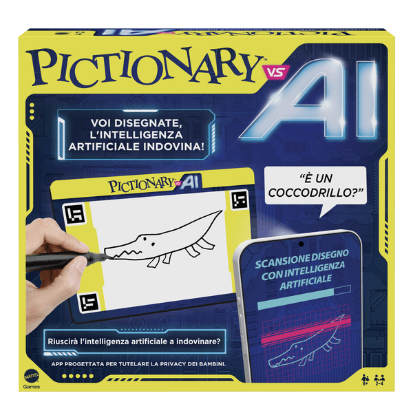 Pictionary vs. ai - la nuova versione di pictionary con l'intelligenza artificiale, i giocatori disegnano e l'ia indovina - MATTEL GAMES, PICTIONARY