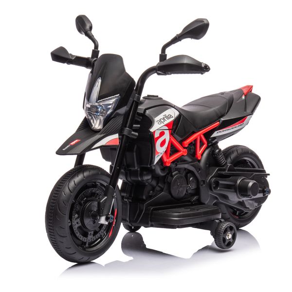 Moto elettrica cavalcabile per bambini 6v aprilia dorsoduro small colore nero - 