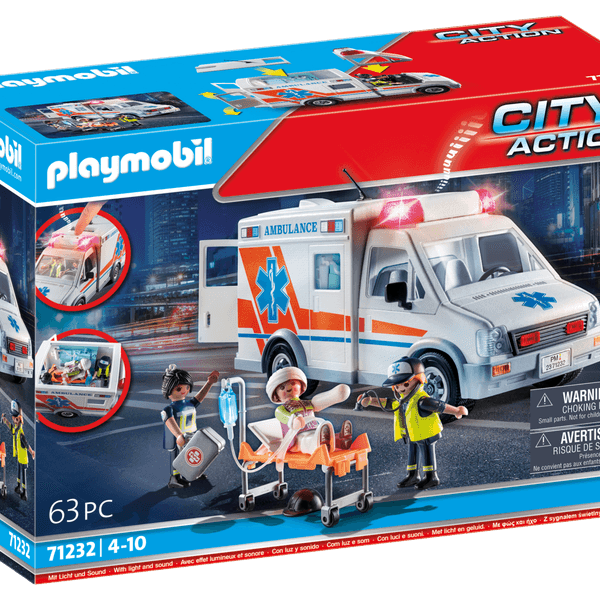 Playmobil 71232 ambulanza us con luci e suoni giocattolo per bambini dai 4 anni - Playmobil