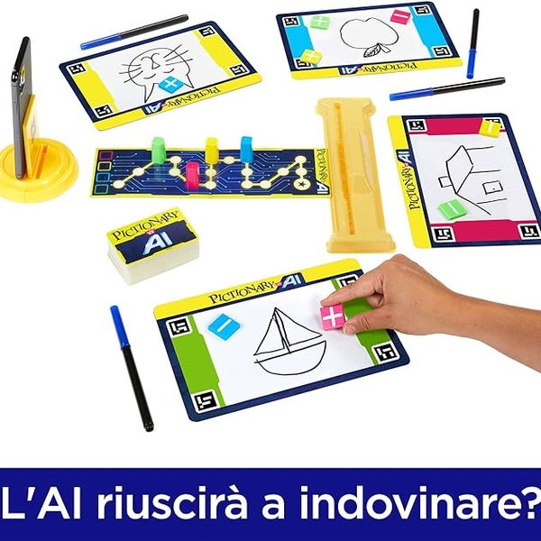 Pictionary vs. ai - la nuova versione di pictionary con l'intelligenza artificiale, i giocatori disegnano e l'ia indovina - MATTEL GAMES, PICTIONARY