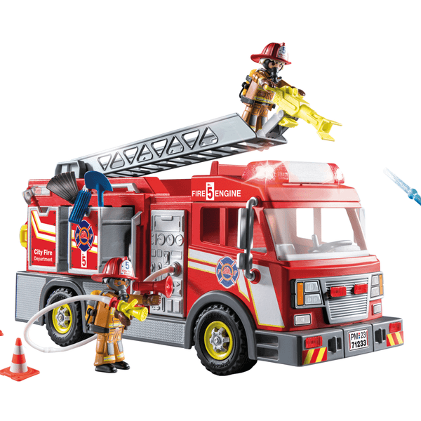 Playmobil 71233 camion dei vigili del fuoco con luci e suoni per bambini dai 4 anni - Playmobil