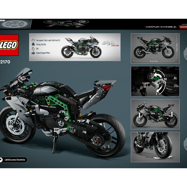 Lego technic 42170 motocicletta kawasaki ninja h2r, giochi per bambini 10+, modellino di moto giocattolo in scala da costruire - LEGO TECHNIC, LEGO