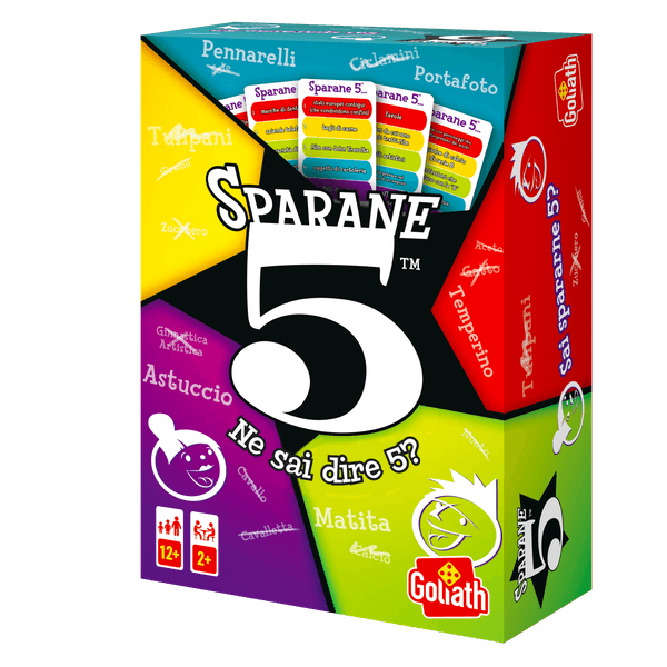 Goliath sparane 5, name 5, gioco di societa', gioco di carte e domande per la famiglia, dai dodici anni in su, divertente e multicolore - GOLIATH
