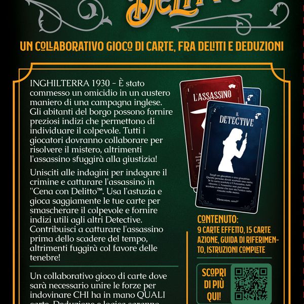 Cena con delitto, gioco di carte collaborativo, scopri l'assassino insieme ai tuoi amici, dai 14 anni in su - GOLIATH