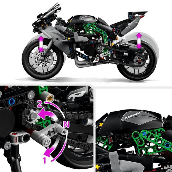 Lego technic 42170 motocicletta kawasaki ninja h2r, giochi per bambini 10+, modellino di moto giocattolo in scala da costruire - LEGO TECHNIC, LEGO