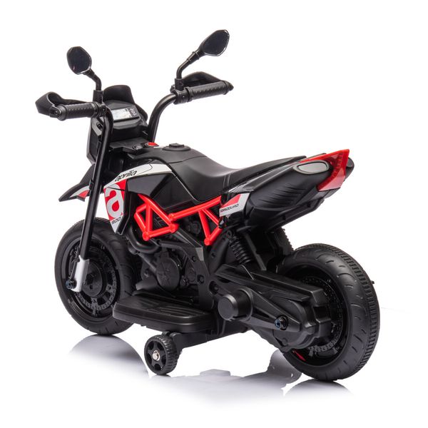 Moto elettrica cavalcabile per bambini 6v aprilia dorsoduro small colore nero - 