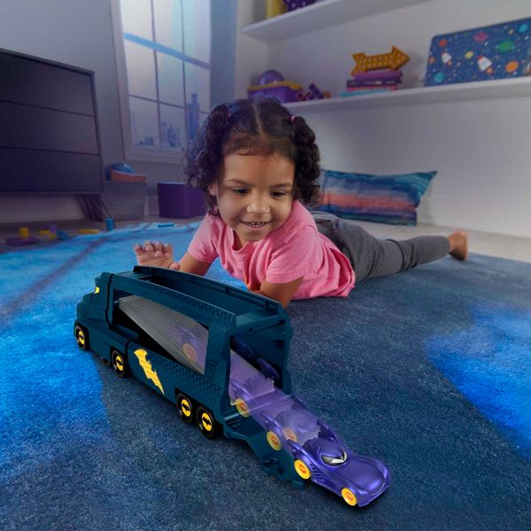 Fisher-price dc batwheels - bat-autotreno, playset autotreno con rampa e veicolo bam batmobile - FISHER-PRICE