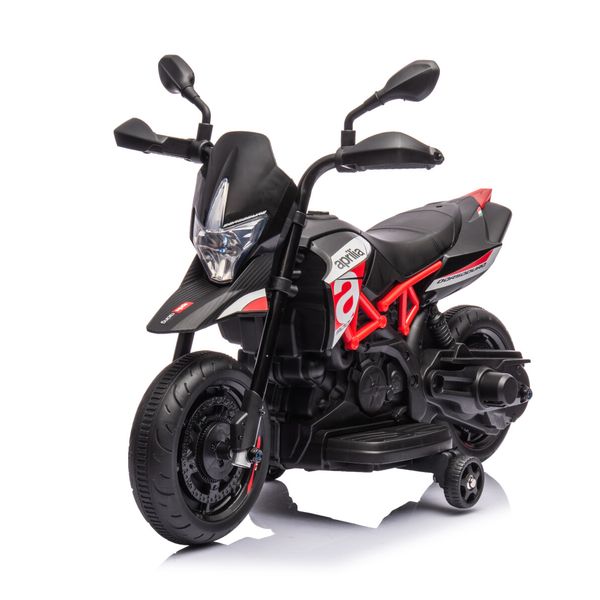Moto elettrica cavalcabile per bambini 6v aprilia dorsoduro small colore nero - 