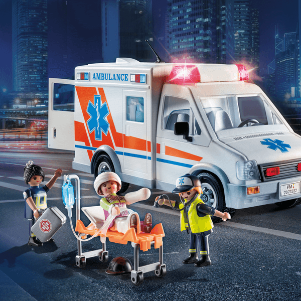 Playmobil 71232 ambulanza us con luci e suoni giocattolo per bambini dai 4 anni - Playmobil