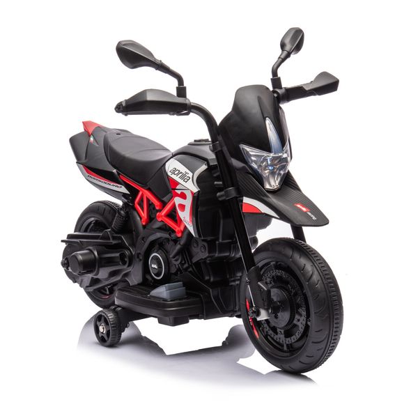 Moto elettrica cavalcabile per bambini 6v aprilia dorsoduro small colore nero - 