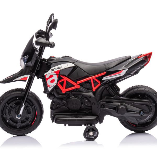 Moto elettrica cavalcabile per bambini 6v aprilia dorsoduro small colore nero - 