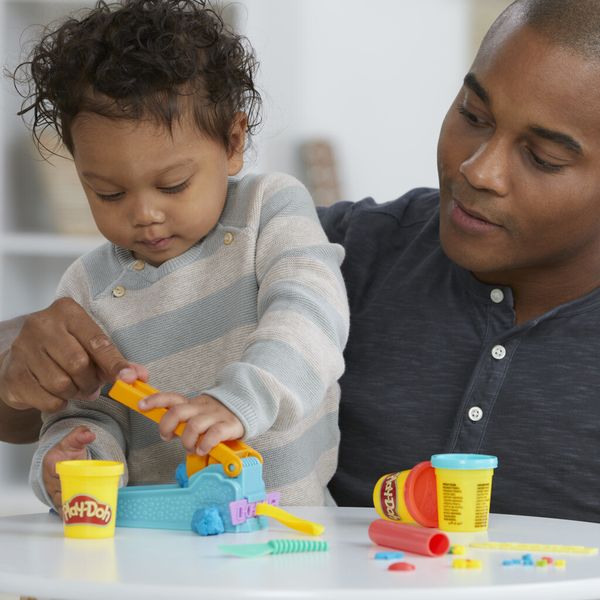 Play-doh, la fabbrica del divertimento, playset di attività manuali, pasta modellabile in 3 colori - PLAY-DOH