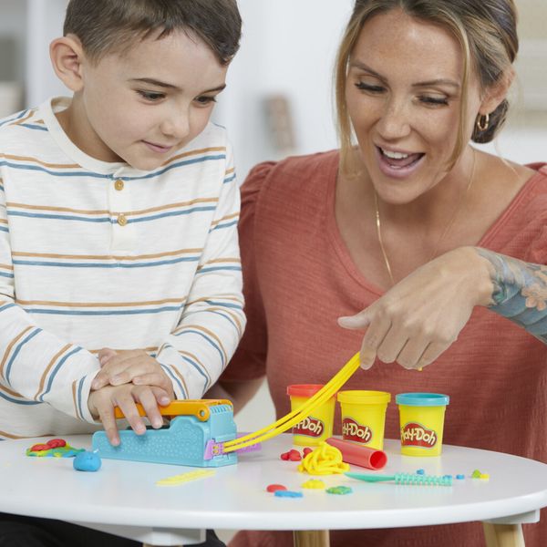 Play-doh, la fabbrica del divertimento, playset di attività manuali, pasta modellabile in 3 colori - PLAY-DOH