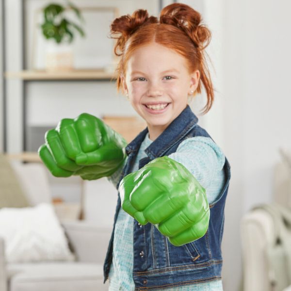 Hasbro marvel avengers, pugni di hulk verdi, super pungi gamma, giocattolo per roleplay - Avengers, MARVEL