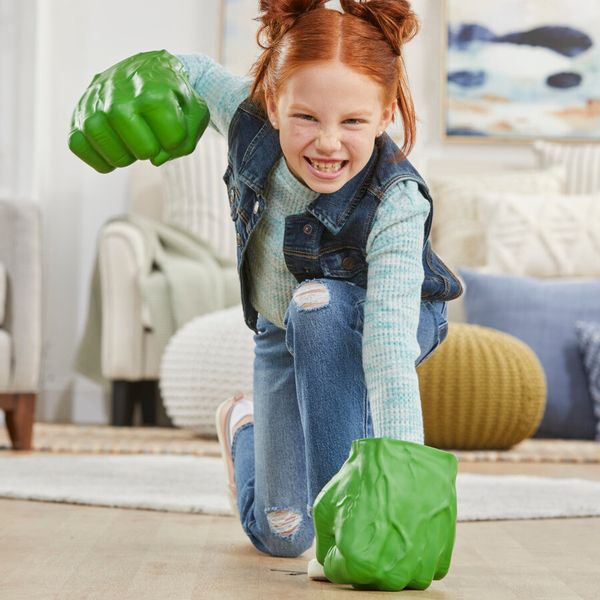 Hasbro marvel avengers, pugni di hulk verdi, super pungi gamma, giocattolo per roleplay - Avengers, MARVEL
