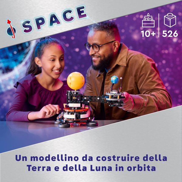 Lego technic 42179 pianeta terra e luna in orbita, giochi spaziali per bambini 10+, sistema solare da costruire con rotazione - LEGO TECHNIC, LEGO