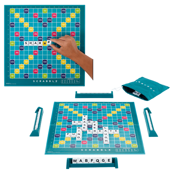 Scrabble - il gioco da tavolo delle parole, nuova versione con doppio tabellone e modalità parole di squadra - MATTEL GAMES, SCARABEO
