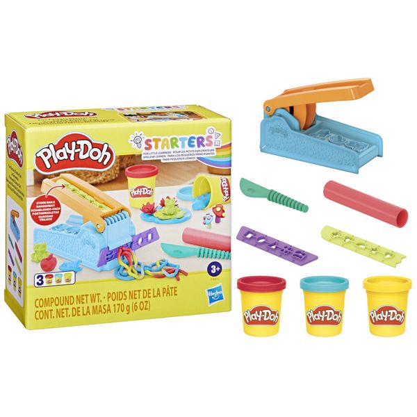 Play-doh, la fabbrica del divertimento, playset di attività manuali, pasta modellabile in 3 colori - PLAY-DOH