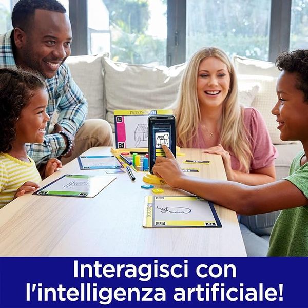 Pictionary vs. ai - la nuova versione di pictionary con l'intelligenza artificiale, i giocatori disegnano e l'ia indovina - MATTEL GAMES, PICTIONARY