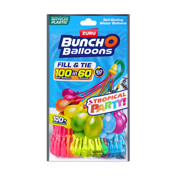 Oltre 100 gavettoni a riempimento rapido che si chiudono da soli bunch o balloons tropical party (confezione da 3) - 