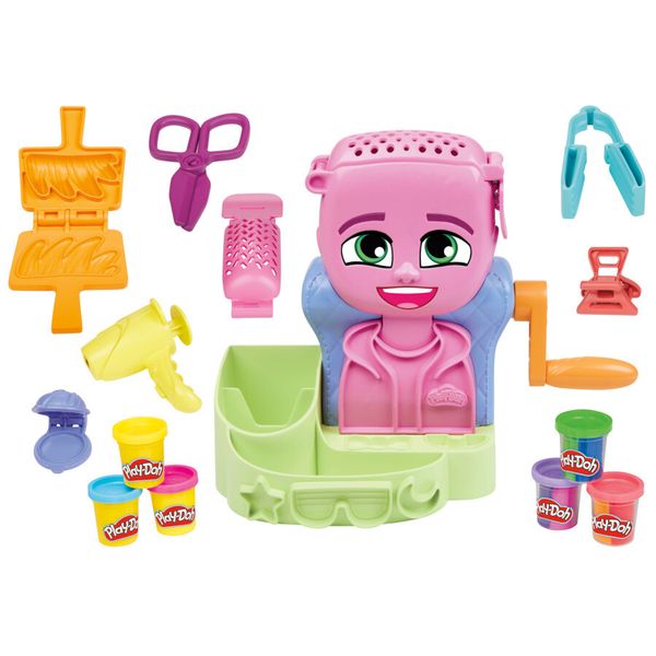 Play-doh - capelli pazzerelli, playset per giocare al parrucchiere, giocattoli di fantasia per bambini e bambine dai 3 anni in su - PLAY-DOH