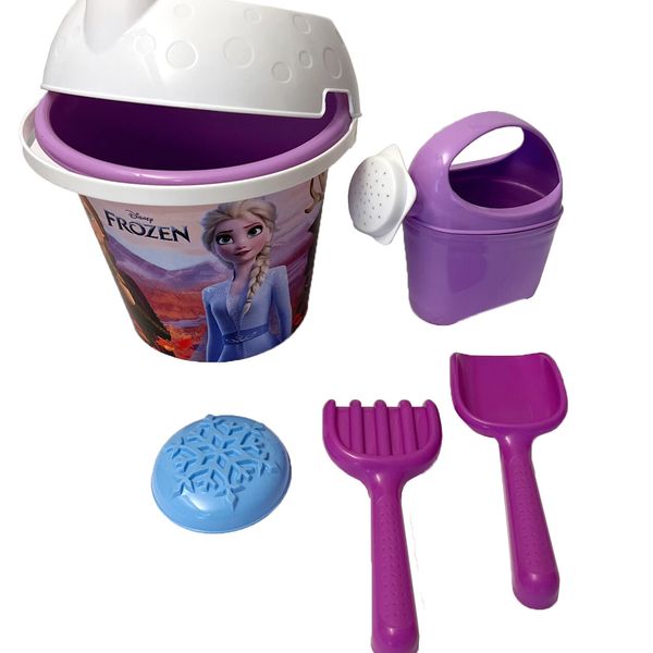 Secchiello frozen cm 18 con innaffiatoio, setaccio, paletta, rastrello e formina - DISNEY PRINCESS, Frozen