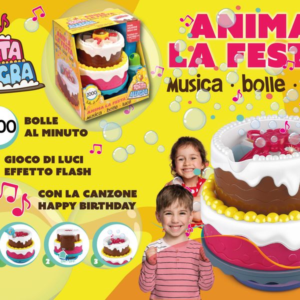 Coloratissima torta di compleanno sparabolle con luci e musica - Minnie