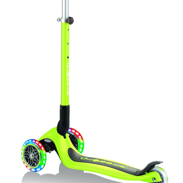 Globber primo foldable lights: monopattino 3 ruote verde - per bambini 3-7 anni - GLOBBER