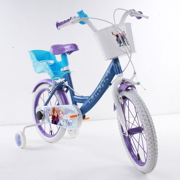 Bicicletta da bambini da 14 pollici con portabambole - cestino e stabilizzatori laterali di disney frozen - DISNEY PRINCESS, Disney, Frozen