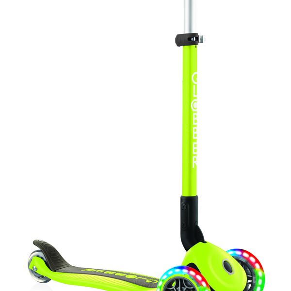 Globber primo foldable lights: monopattino 3 ruote verde - per bambini 3-7 anni - GLOBBER