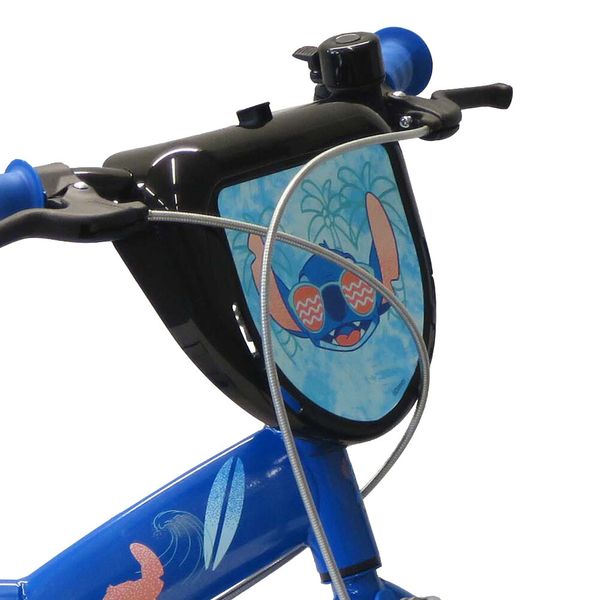 Bicicletta di stitch da 14 pollici con movimento centrale in nylon - con scudo anteriore e borraccia - Disney, Disney Stitch