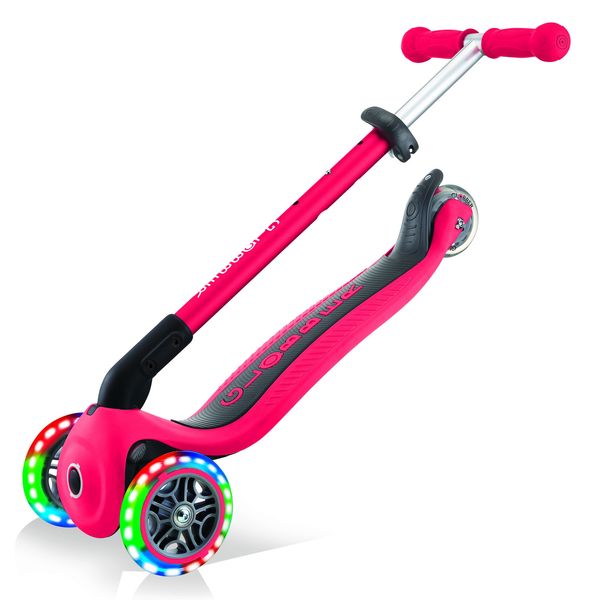 Globber primo foldable lights: monopattino 3 ruote rosso- per bambini 3-7 anni - GLOBBER
