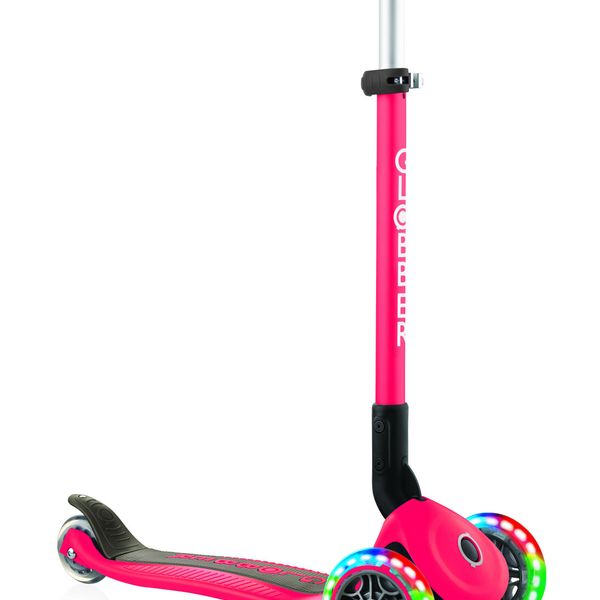 Globber primo foldable lights: monopattino 3 ruote rosso- per bambini 3-7 anni - GLOBBER