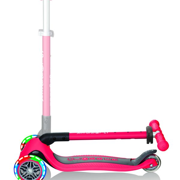 Globber primo foldable lights: monopattino 3 ruote rosso- per bambini 3-7 anni - GLOBBER