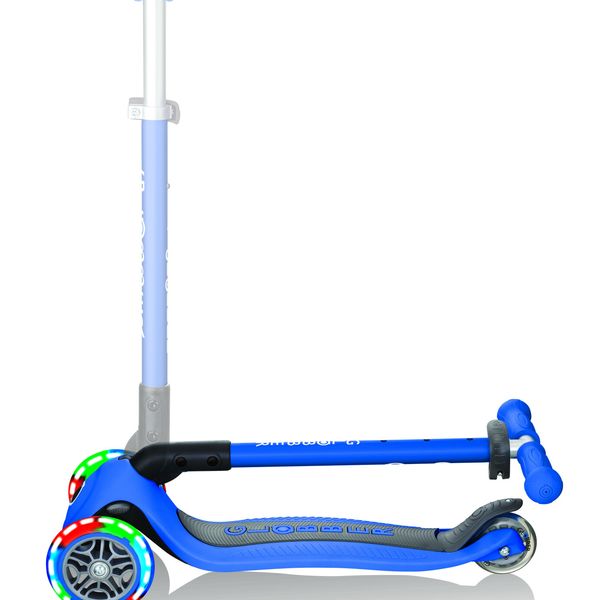 Monopattino 3 ruote navy blue - globber primo foldable lights - per bambini 3-7 anni - GLOBBER